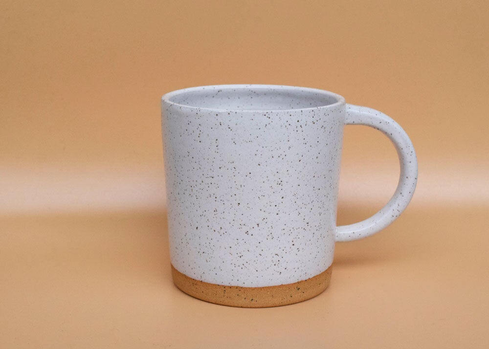 White Speckled Travel Cup – Christi Ahee Ceramics