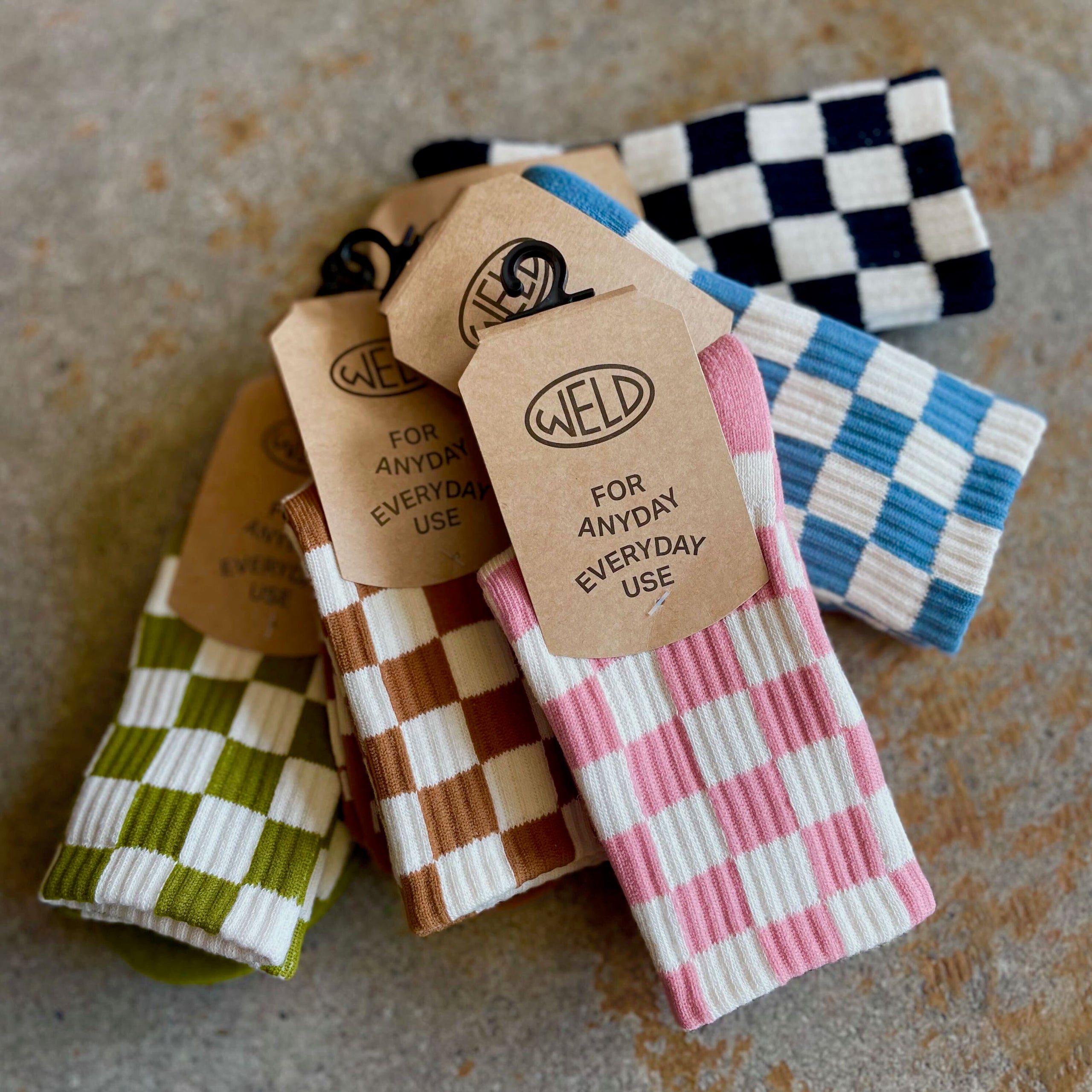 Checkerboard Cotton Crew Socks – weld mfg